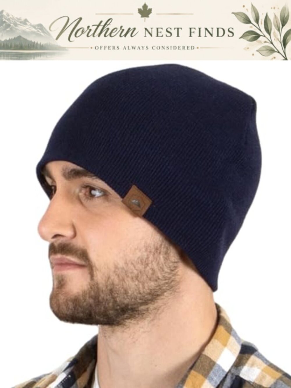 Acrylic Knit Beanie Fitted Stretch Winter Hat